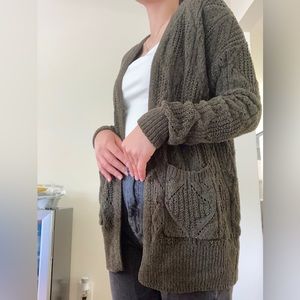 olive green so brand cardigan xs